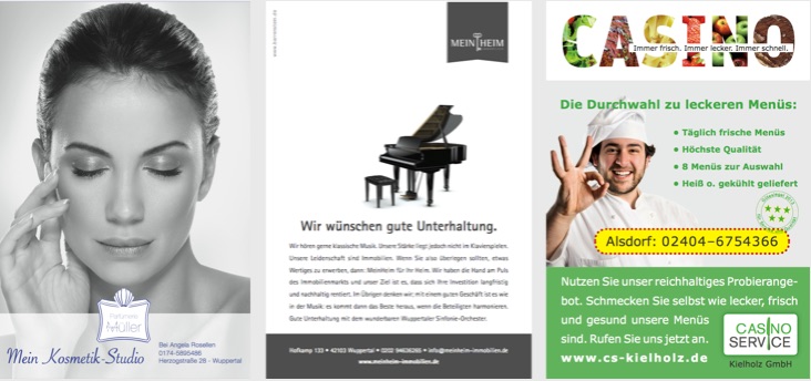 Anzeigen Wuppertal, Screendesign, Newsletter Werbeagentur